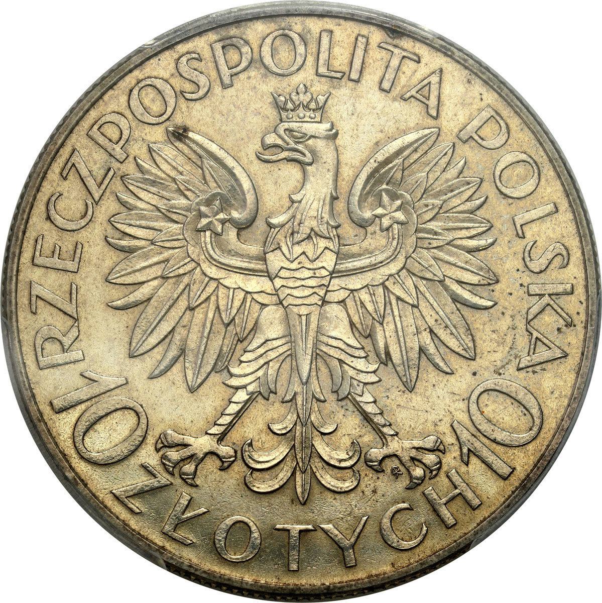 PRÓBA srebro 10 złotych 1933 Sobieski, stempel lustrzany PCGS SP61 (MAX)